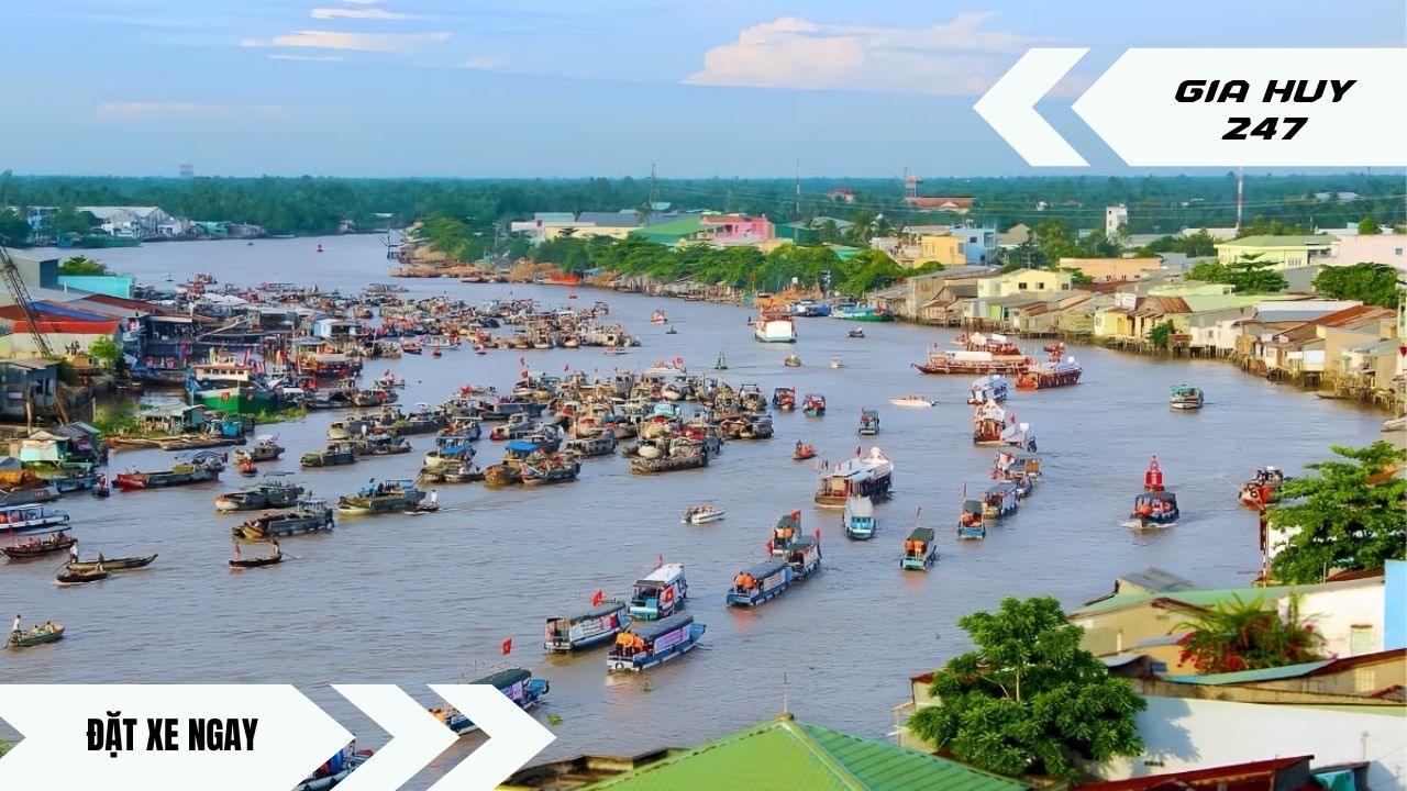 Ảnh xe Limousine GIA HUY 247 an toàn vượt qua Cầu Cần Thơ, phục vụ dịch vụ thuê xe đi Cần Thơ cao cấp.